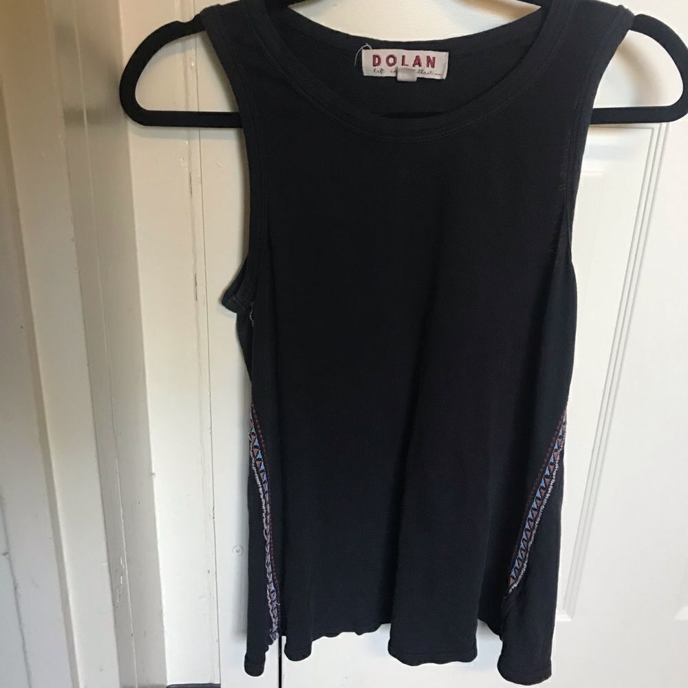 DOLAN BLACK CRISS CROSS BACK TANK